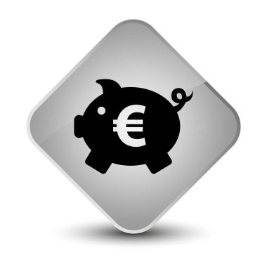 Kumbara euro işareti simgesi zarif beyaz elmas düğmesi