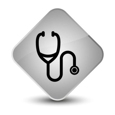 Stetoskop kutsal kişilerin resmi zarif beyaz elmas düğme