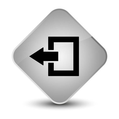 Oturum kapatma simgesi zarif beyaz elmas düğmesini