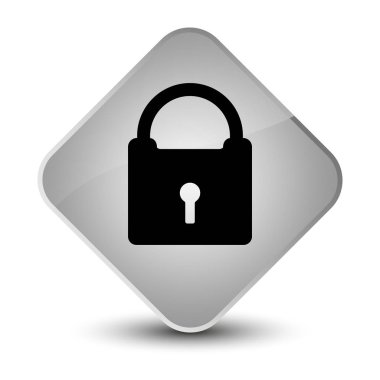 Asma kilit simgesi zarif beyaz elmas düğmesini