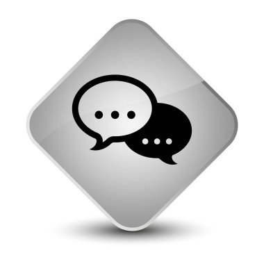 Konuşma balonu kutsal kişilerin resmi zarif beyaz elmas düğme