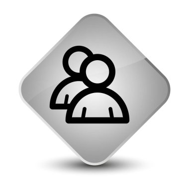 Grup simgesi zarif beyaz elmas düğmesini