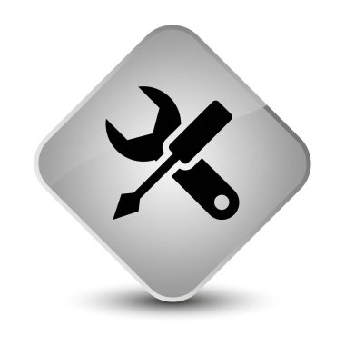 Ayarları simgesi zarif beyaz elmas düğmesini