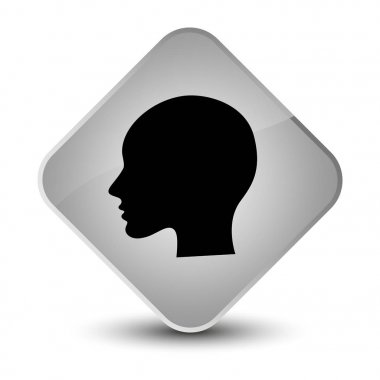 Baş kadın yüz kutsal kişilerin resmi zarif beyaz elmas düğme