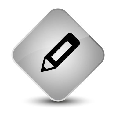 Kalem simgesi zarif beyaz elmas düğmesini