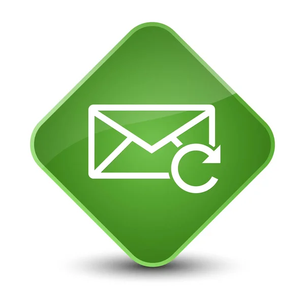刷新电子邮件图标优雅软绿色钻石按钮 — 图库照片