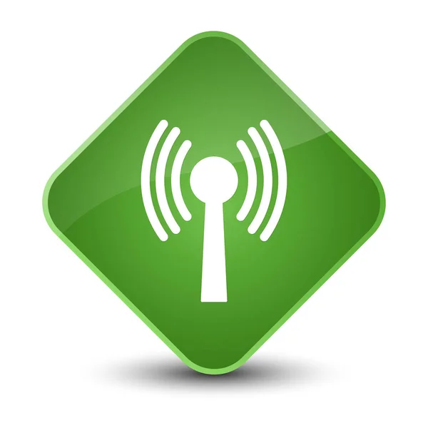 Wlan network icon elegant soft green diamond button — Stock Photo, Image