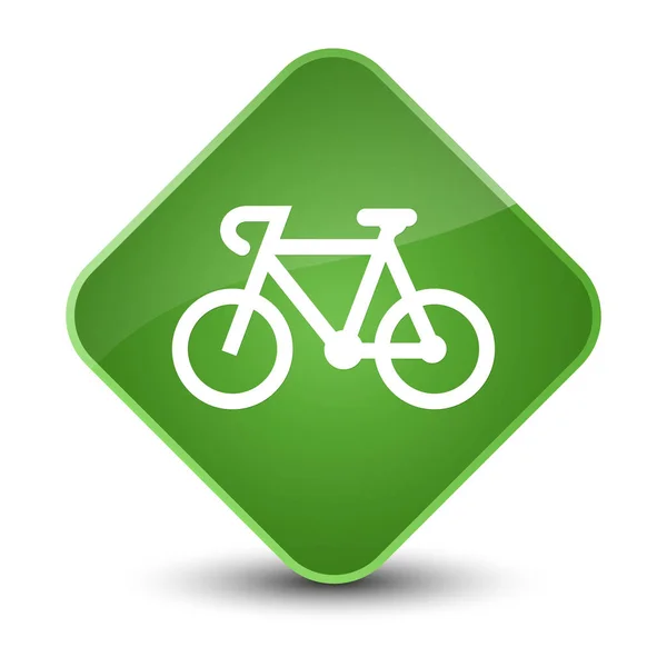 Bicycle icon elegant soft green diamond button — Stock Photo, Image