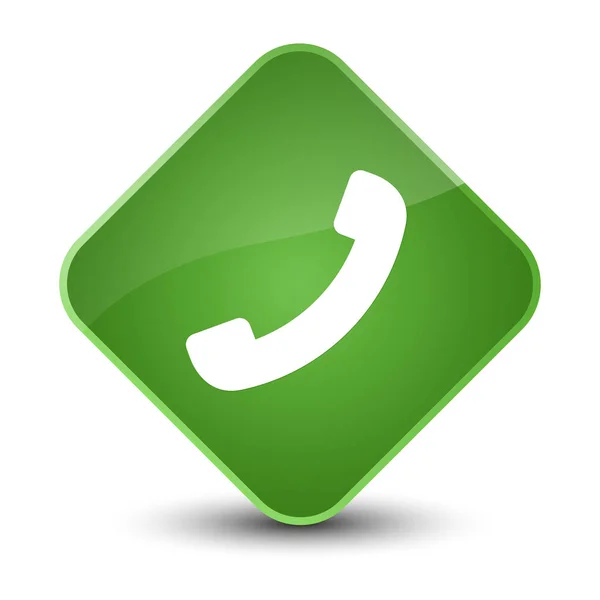 Phone icon elegant soft green diamond button — Stock Photo, Image