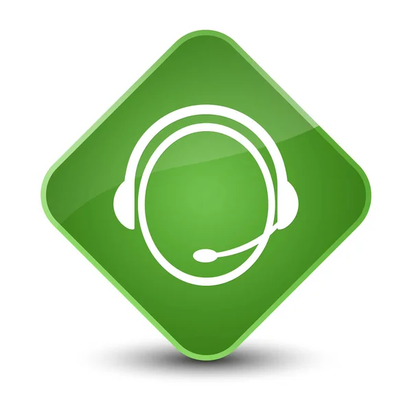 Customer care service icon elegant soft green diamond button — Stock Photo, Image