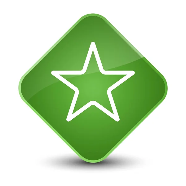 Ícone estrela elegante botão de diamante verde suave — Fotografia de Stock