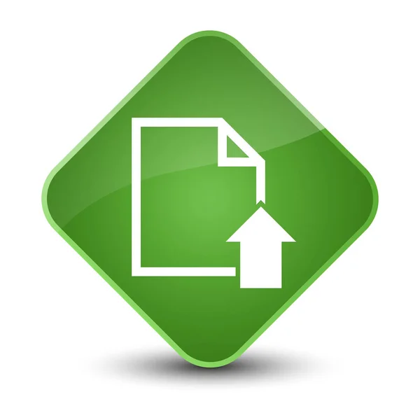 Carregar documento ícone elegante botão diamante verde suave — Fotografia de Stock