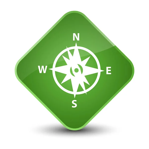 Compass icon elegant soft green diamond button — Stock Photo, Image