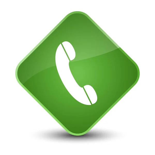 Phone icon elegant soft green diamond button — Stock Photo, Image