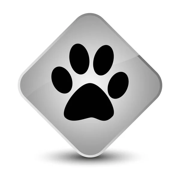 動物のフット プリントのアイコン エレガントなホワイト ダイヤモンド ボタン — ストック写真