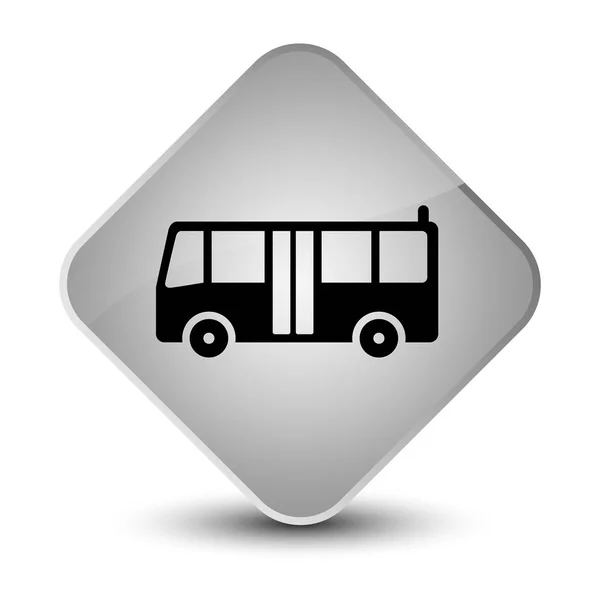 バスのアイコン エレガントなホワイト ダイヤモンド ボタン — ストック写真