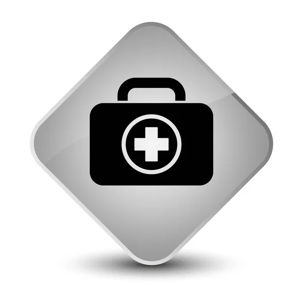 First aid kit icon elegant white diamond button — Stock Photo, Image