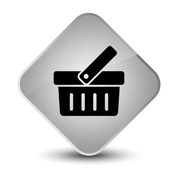 Shopping cart icon elegant white diamond button — Stock Photo, Image