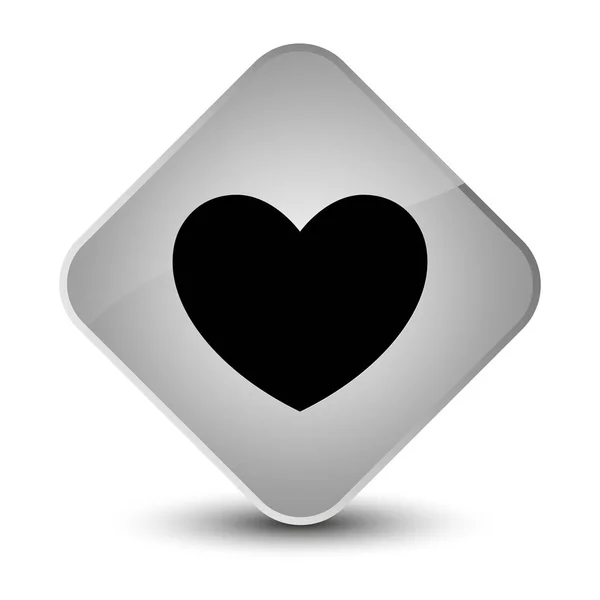 Coração ícone elegante botão de diamante branco — Fotografia de Stock