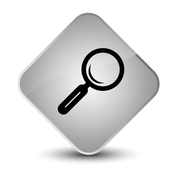 Magnifying glass icon elegant white diamond button — Stock Photo, Image