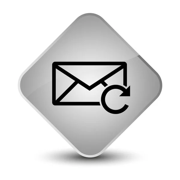 Atualizar ícone de e-mail elegante botão de diamante branco — Fotografia de Stock