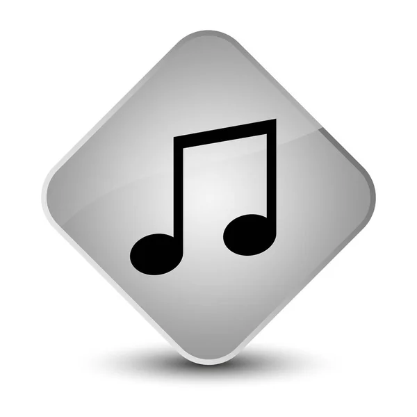 Ícone de música elegante botão de diamante branco — Fotografia de Stock