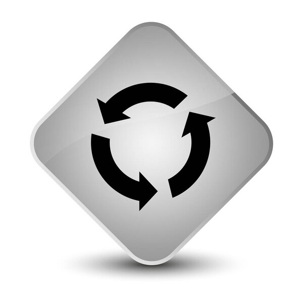 Refresh icon elegant white diamond button