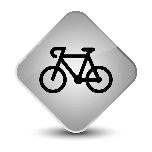 Bicycle icon elegant white diamond button — Stock Photo, Image