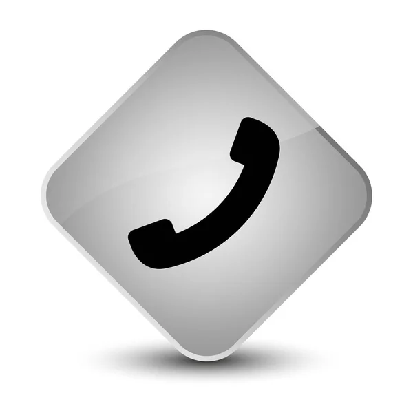 Ícone do telefone elegante botão de diamante branco — Fotografia de Stock