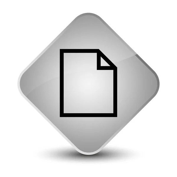 Ícone de página em branco elegante botão de diamante branco — Fotografia de Stock