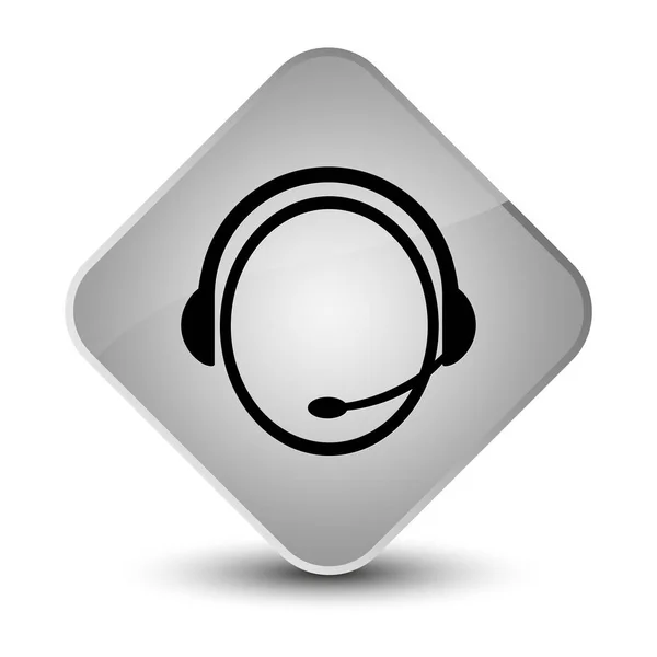 Customer care service icon elegant white diamond button — Stock Photo, Image