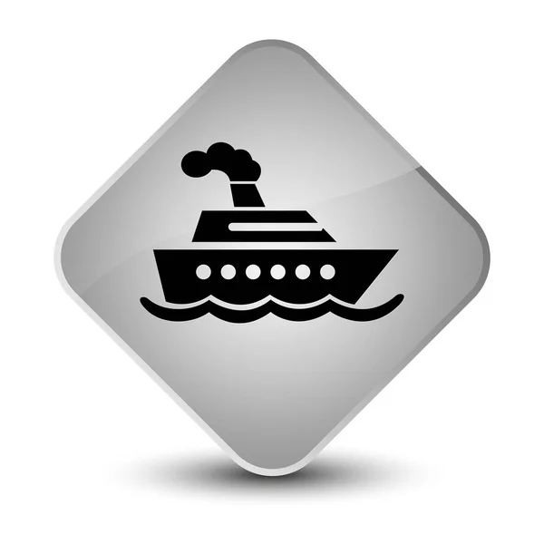 Icône bateau de croisière élégant bouton diamant blanc — Photo
