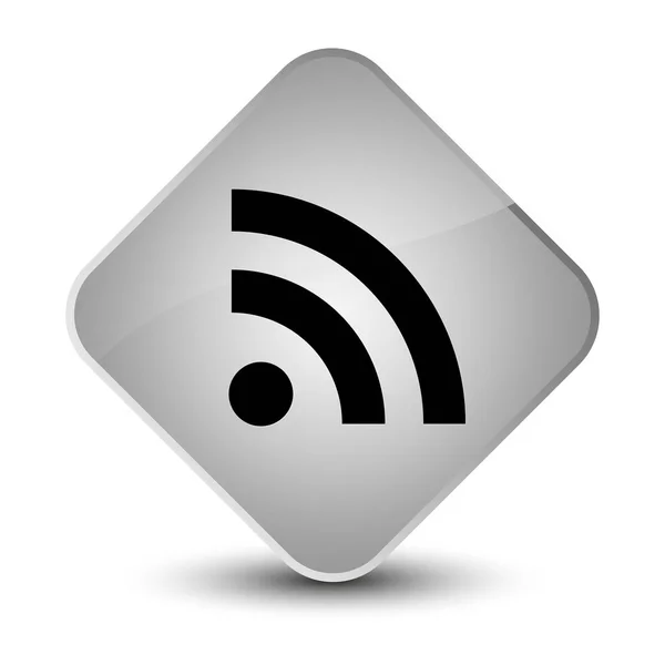 RSS icon elegant white diamond button — Stock Photo, Image