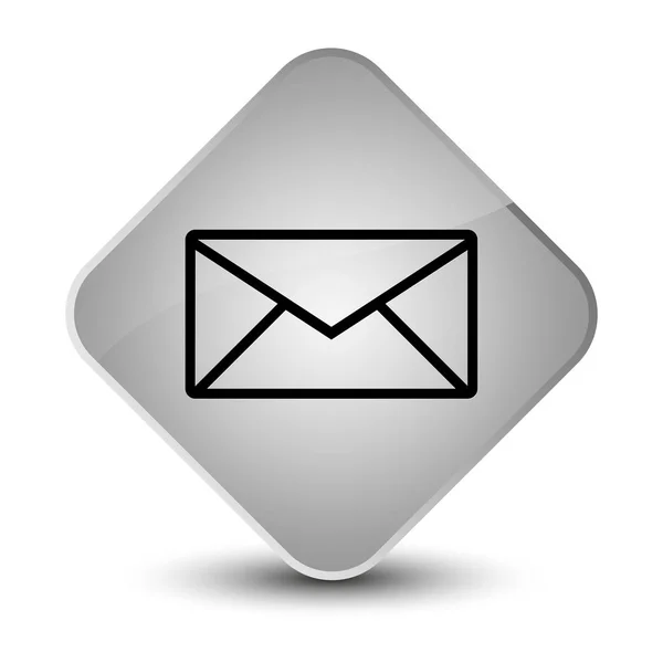 Email icon elegant white diamond button — Stock Photo, Image