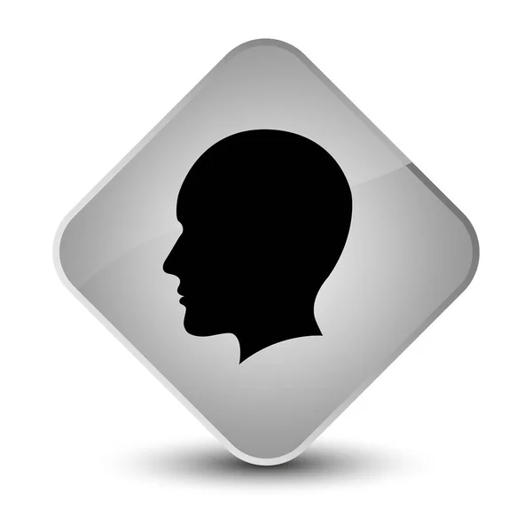 Head men face icon elegant white diamond button — Stock Photo, Image