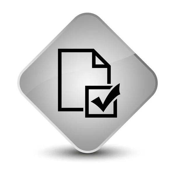 Survey icon elegant white diamond button — Stock Photo, Image