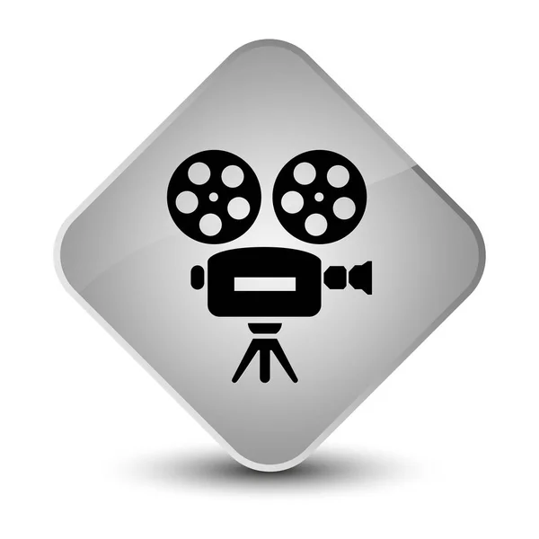 ビデオカメラのアイコン エレガントなホワイト ダイヤモンド ボタン — ストック写真