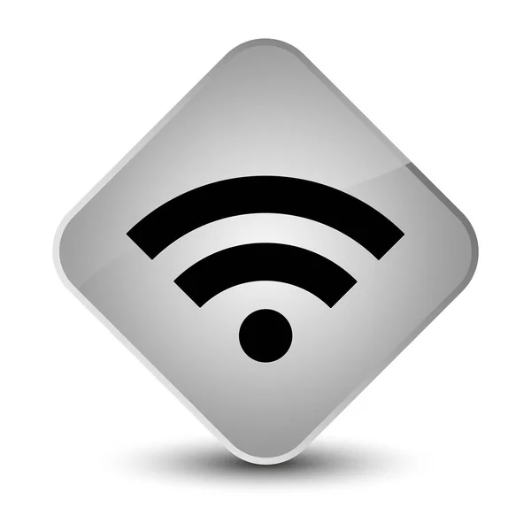 WiFi ikon elegáns fehér gyémánt gomb — Stock Fotó
