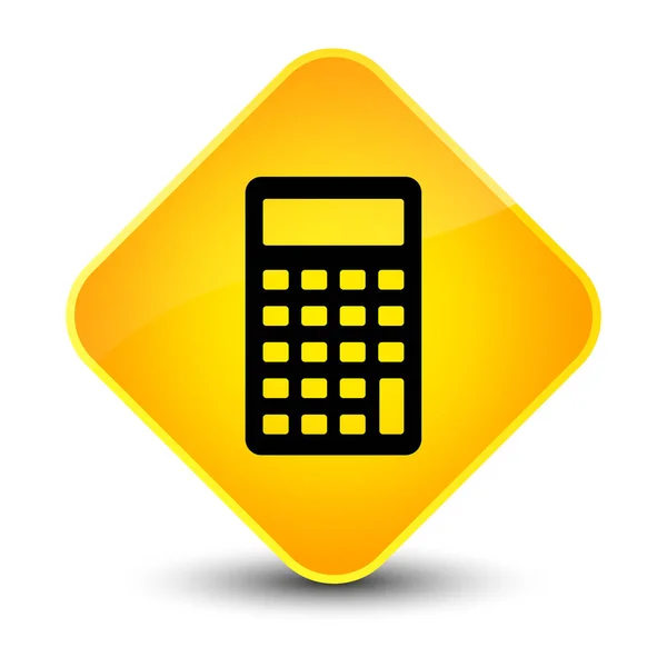 Ícone calculadora elegante botão de diamante amarelo — Fotografia de Stock