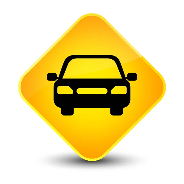 Samochód ikona elegancki żółty romb przycisk — Zdjęcie stockowe