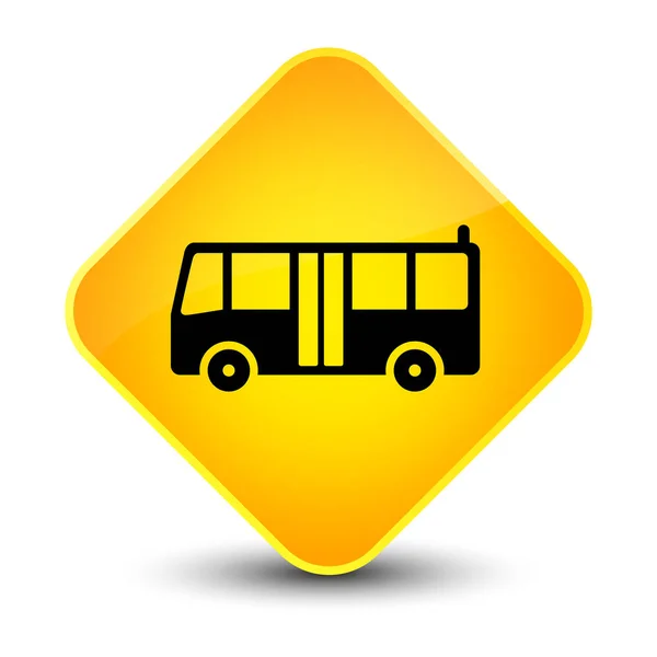 Bus icon elegant yellow diamond button — Stock Photo, Image