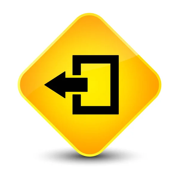 ログアウト アイコン エレガントな黄色のひし形のボタン — ストック写真