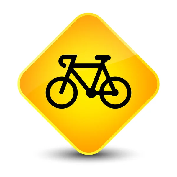Rowerów ikona elegancki żółty romb przycisk — Zdjęcie stockowe