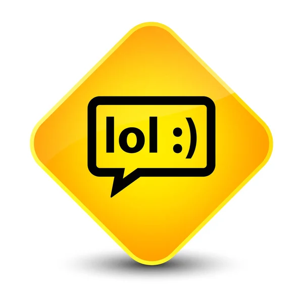 Lol bąbelek ikona elegancki żółty romb przycisk — Zdjęcie stockowe