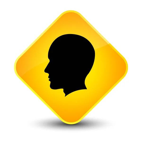 Head male face icon elegant yellow diamond button — Stock Photo, Image