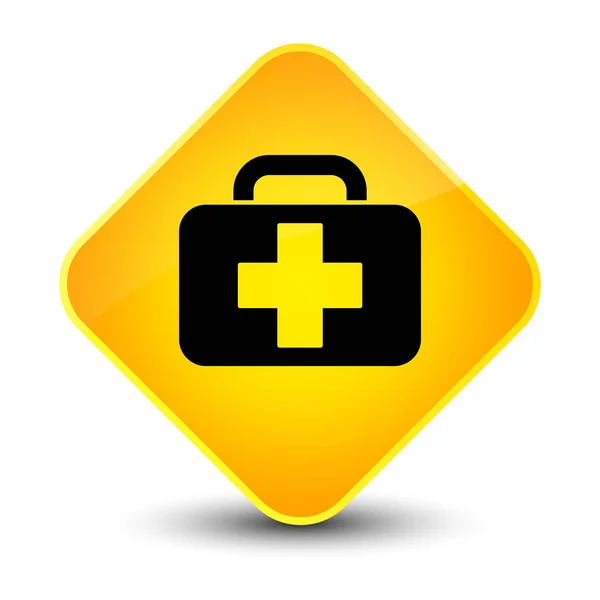医療バッグ アイコン エレガントな黄色のひし形のボタン — ストック写真