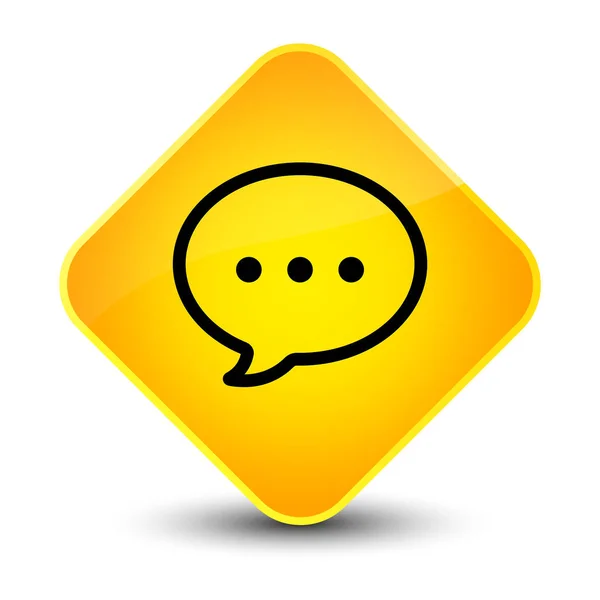 Beszélgetés buborék ikon elegáns sárga gyémánt gomb — Stock Fotó