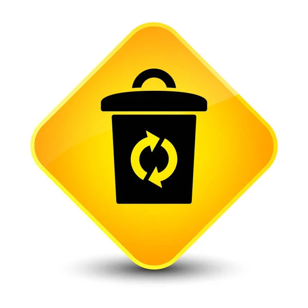 Trash icon elegant yellow diamond button — Stock Photo, Image