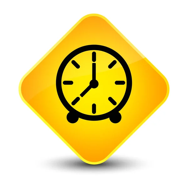 Clock icon elegant yellow diamond button — Stock Photo, Image