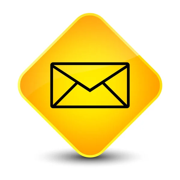Elektronikus levél ikon elegáns sárga gyémánt gomb — Stock Fotó